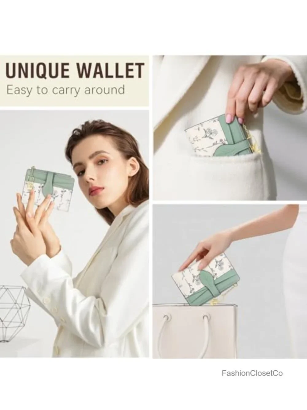 RFID Blocking PU Leather Bifold Wallet with Coin Zipper Pocket & ID Window